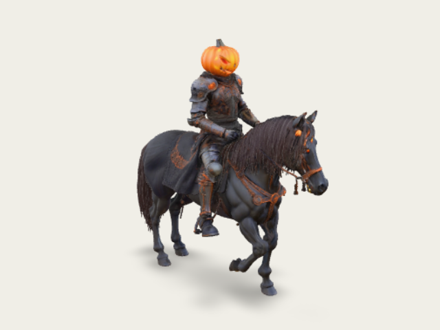 Fantasy Headless Horseman With A Scary Jack O Lant preview