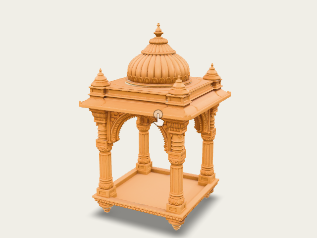 Ornate Stone Temple Pavilion model preview