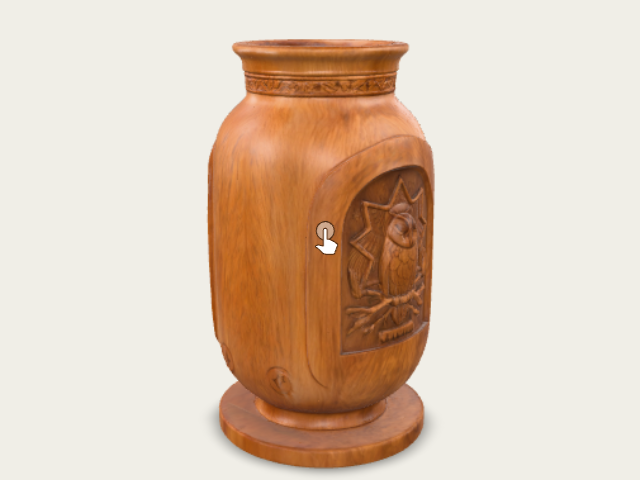 Owl Carving Vase model preview