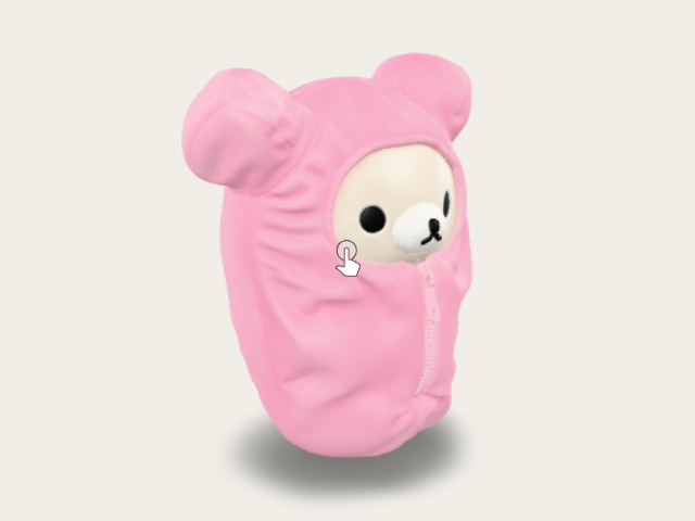 Pink Bear Face Hooded Plush model preview