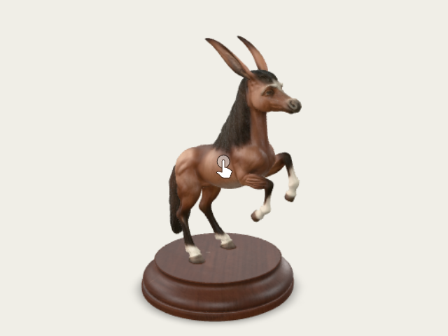 Rearing Donkey On A Pedestal model preview