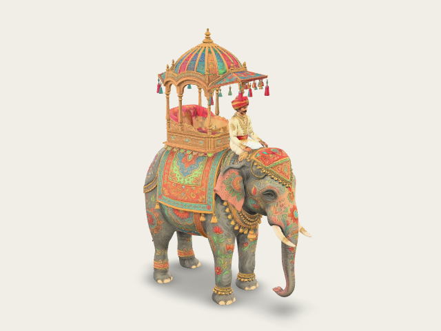 Royal Elephant With Ornate Howdah model preview