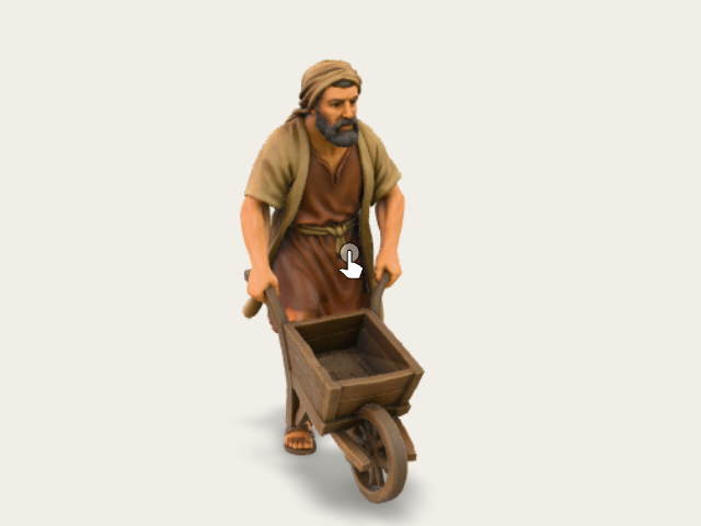 Worker With Wheelbarrow model preview