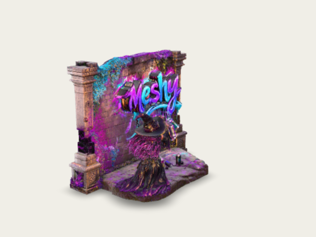 Neon Graffiti Witch model preview