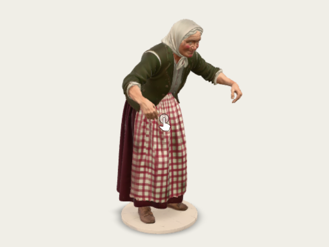 Old Woman With Checkered Apron model preview