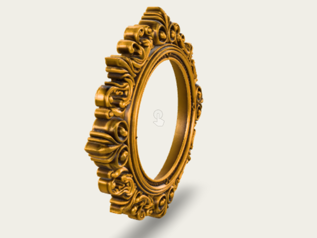 A Luxurious Ornate Circular Frame Or Decorative Medallion Crafted From Polished preview