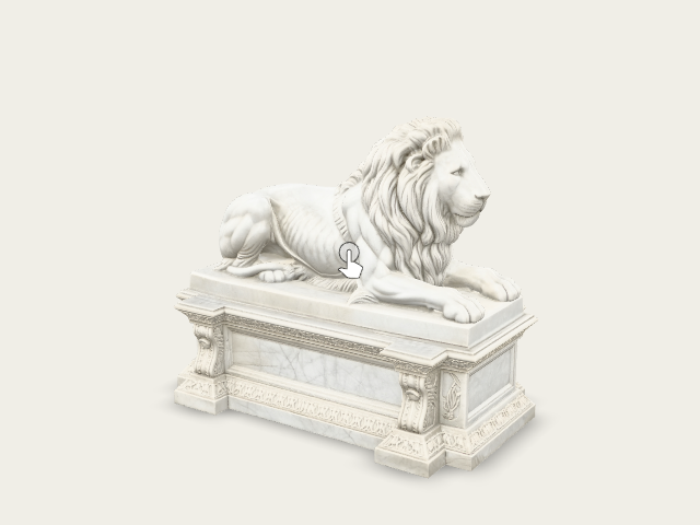 Lying Lion On Marble Pedestal preview