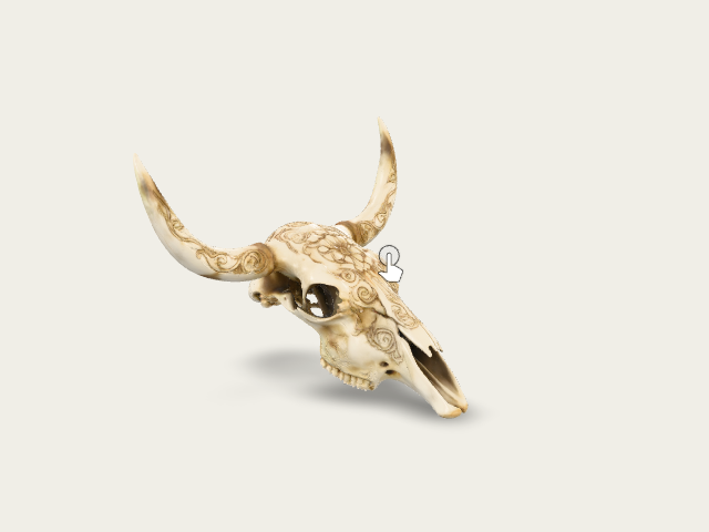 Bullskull With Intricate Floral Engravings Deeply preview