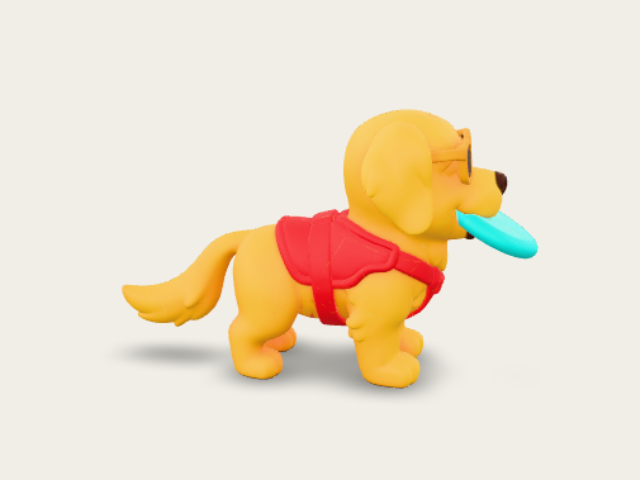 Cheerful Golden Retriever Rescue Dog model preview